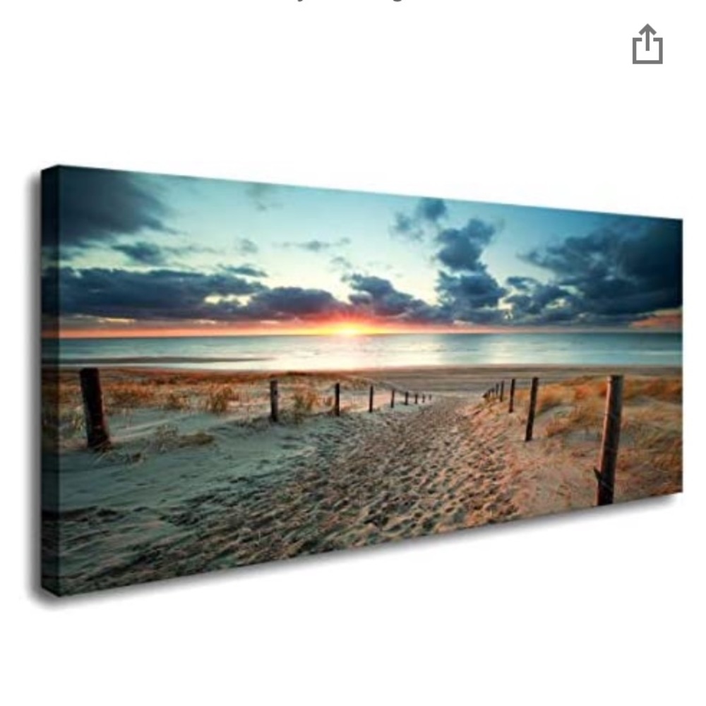 Large Wall Art - Beach Sunset